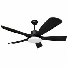 Quạt trần đèn thiết kế 5 cánh nhựa màu đen tối giản, hiện đại QT-266