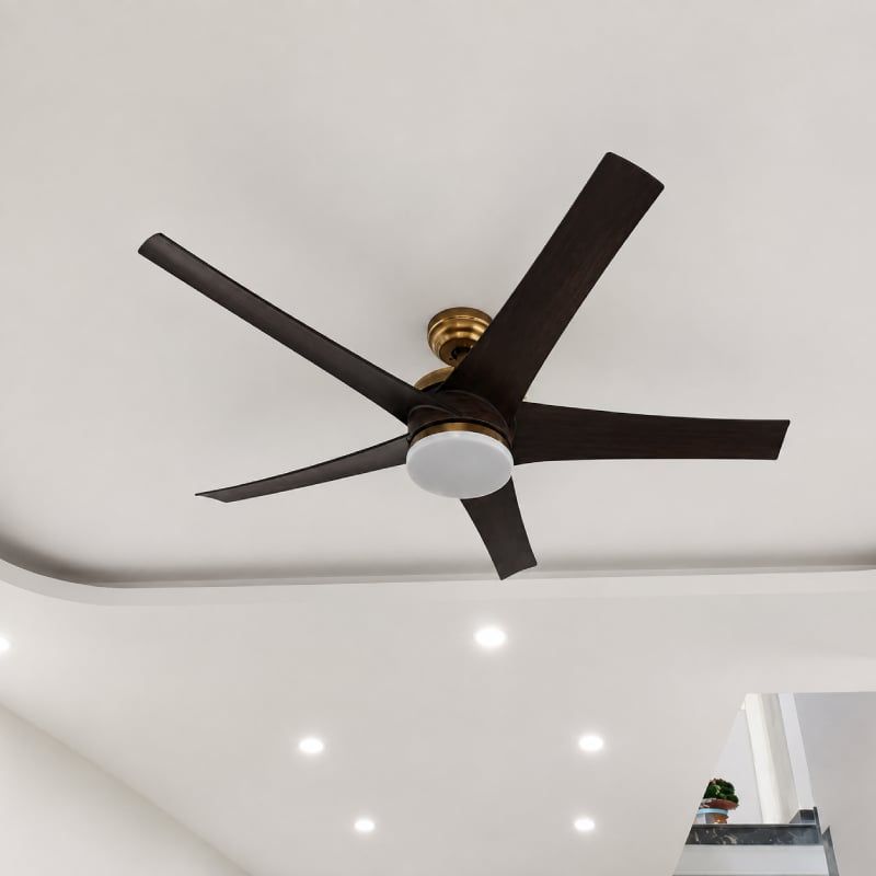 Quạt trần đèn thiết kế 5 cánh nhựa tối giản, hiện đại QT-248