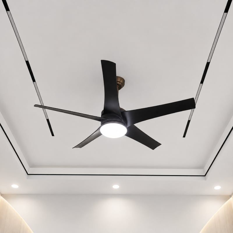 Quạt trần đèn thiết kế 5 cánh nhựa tối giản, hiện đại QT-248