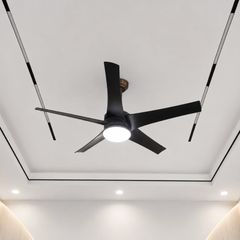 Quạt trần đèn thiết kế 5 cánh nhựa tối giản, hiện đại QT-248