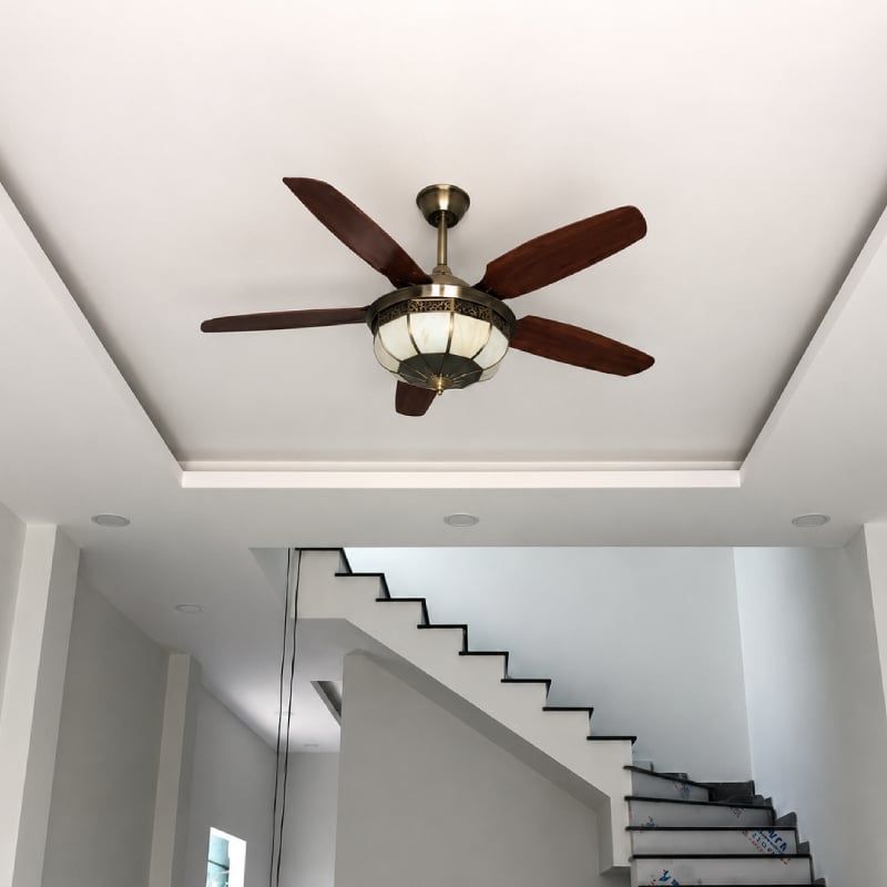 Quạt trần đèn thiết kế 5 cánh nhựa tối giản, hiện đại QT-260