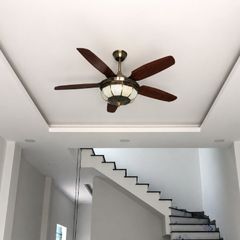 Quạt trần đèn thiết kế 5 cánh nhựa tối giản, hiện đại QT-260