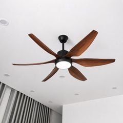 Quạt trần đèn thiết kế 6 cánh nhựa tối giản, hiện đại QT-261