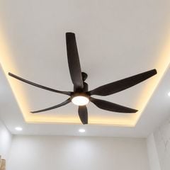 Quạt trần đèn thiết kế 6 cánh nhựa tối giản, hiện đại QT-262