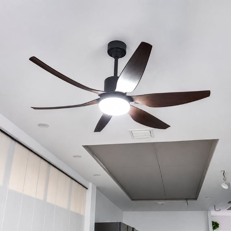 Quạt trần đèn thiết kế 6 cánh nhựa tối giản, hiện đại QT-262
