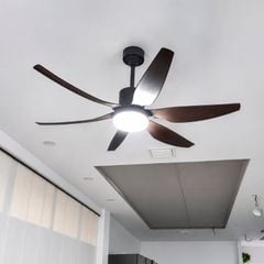 Quạt trần đèn thiết kế 6 cánh nhựa tối giản, hiện đại QT-262