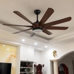 Quạt trần đèn thiết kế 8 cánh nhựa tối giản, hiện đại QT-250