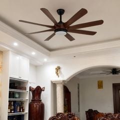 Quạt trần đèn thiết kế 8 cánh nhựa tối giản, hiện đại QT-250