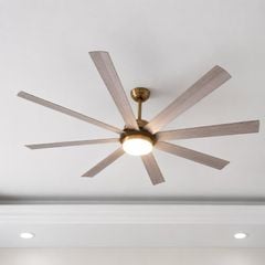 Quạt trần đèn thiết kế 8 cánh nhựa tối giản, hiện đại QT-251