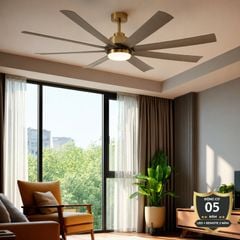 Quạt trần đèn thiết kế 8 cánh nhựa tối giản, hiện đại QT-251