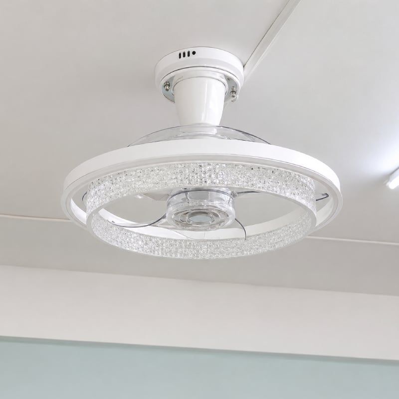 Quạt trần đèn thiết kế cánh nhựa tối giản, hiện đại QT-277
