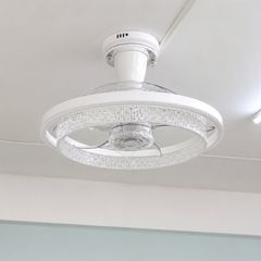 Quạt trần đèn thiết kế cánh nhựa tối giản, hiện đại QT-277