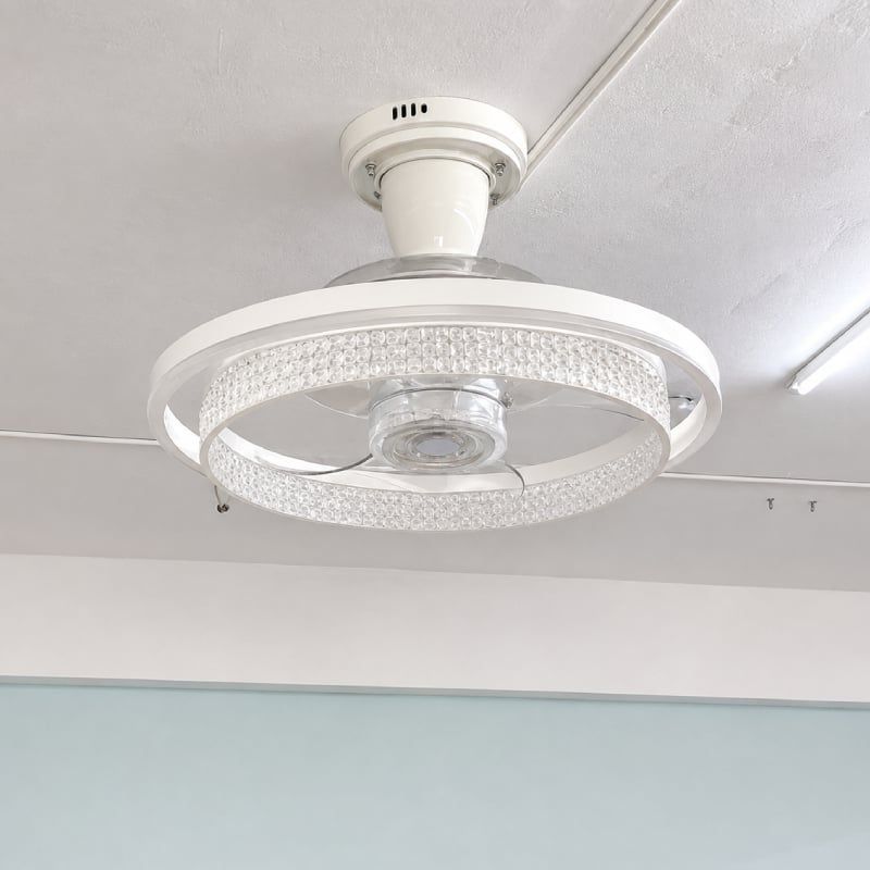 Quạt trần đèn thiết kế cánh nhựa tối giản, hiện đại QT-277