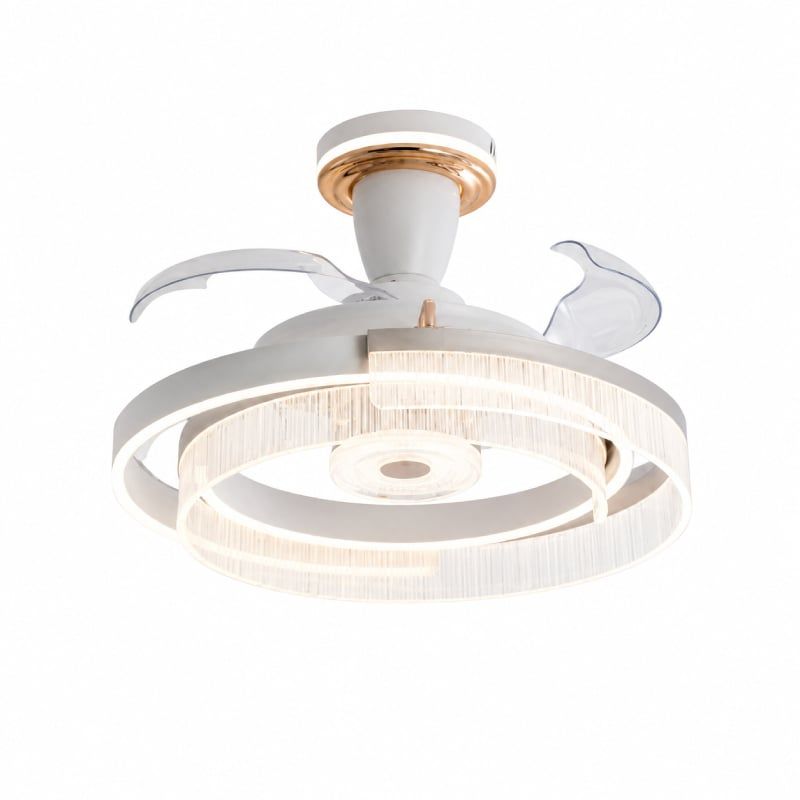 Quạt trần đèn thiết kế cánh nhựa tối giản, hiện đại QT-278