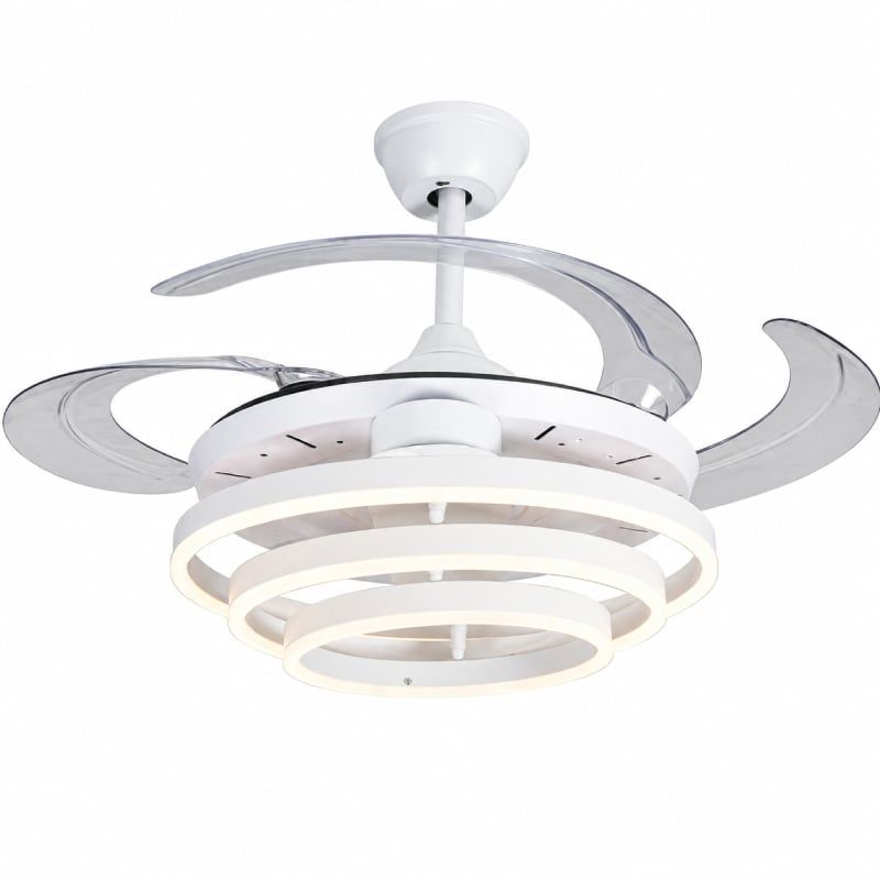 Quạt trần đèn thiết kế cánh nhựa tối giản, hiện đại QT-286