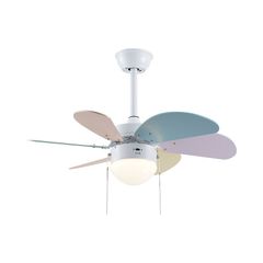 Quạt trần đèn thiết kế cánh quạt nhiều màu dễ thương cho bé QT-81