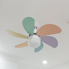 Quạt trần đèn thiết kế cánh quạt nhiều màu dễ thương cho bé QT-81