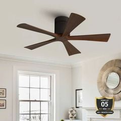 Quạt trần sát trần, thiết kế 5 cánh gỗ tối giản QT-59