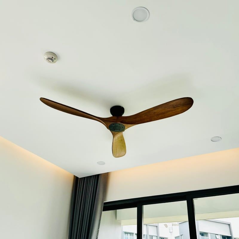 Quạt trần thiết kế 3 cánh gỗ tối giản, hiện đại QT-103