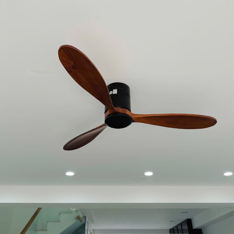 Quạt trần thiết kế 3 cánh gỗ tối giản, hiện đại QT-114