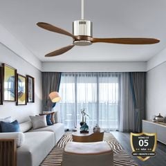 Quạt trần thiết kế 3 cánh gỗ tối giản, hiện đại QT-115