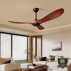 Quạt trần thiết kế 3 cánh gỗ tối giản, hiện đại QT-214