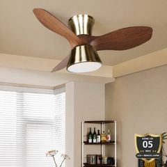Quạt trần đèn thiết kế 3 cánh nhựa tối giản, hiện đại QT-206