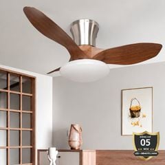 Quạt trần đèn thiết kế 3 cánh nhựa tối giản, hiện đại QT-207