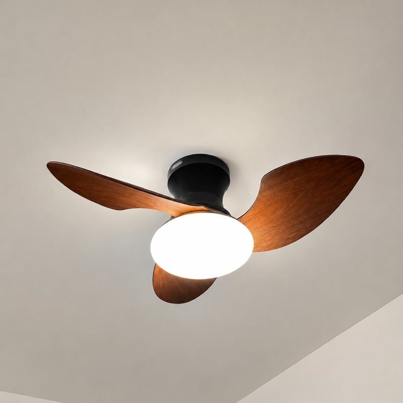 Quạt trần đèn thiết kế 3 cánh nhựa tối giản, hiện đại QT-208