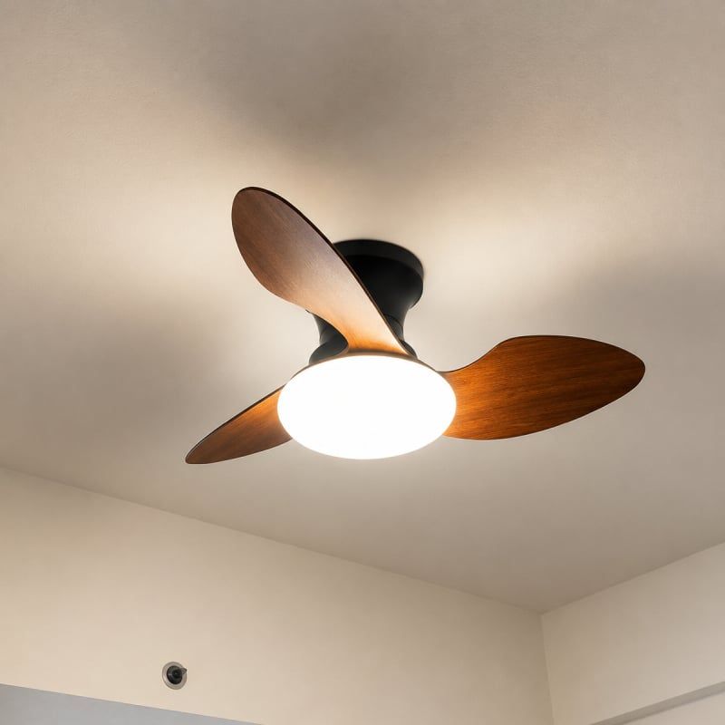 Quạt trần đèn thiết kế 3 cánh nhựa tối giản, hiện đại QT-208