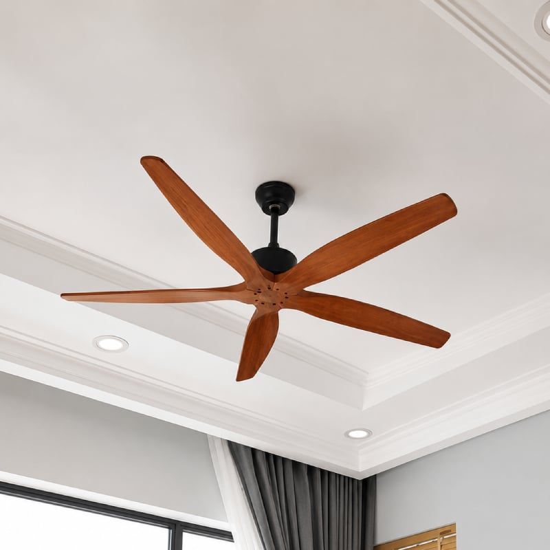 Quạt trần thiết kế 5 cánh gỗ phong cách cổ điển QT-218