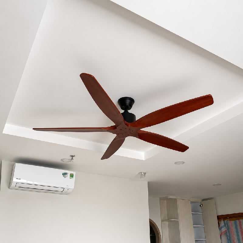 Quạt trần thiết kế 5 cánh gỗ phong cách cổ điển QT-218