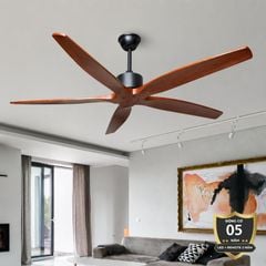 Quạt trần thiết kế 5 cánh gỗ phong cách cổ điển QT-218