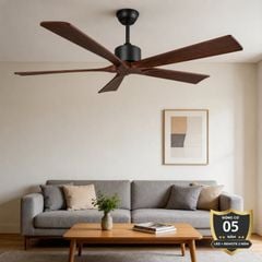 Quạt trần thiết kế 5 cánh gỗ phong cách cổ điển QT-219