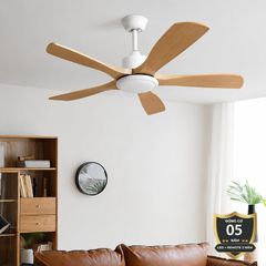 Quạt trần thiết kế 5 cánh gỗ phong cách cổ điển QT-221