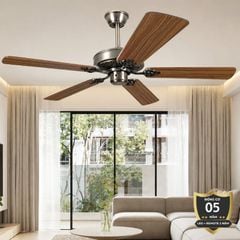 Quạt trần thiết kế 5 cánh gỗ phong cách cổ điển QT-233