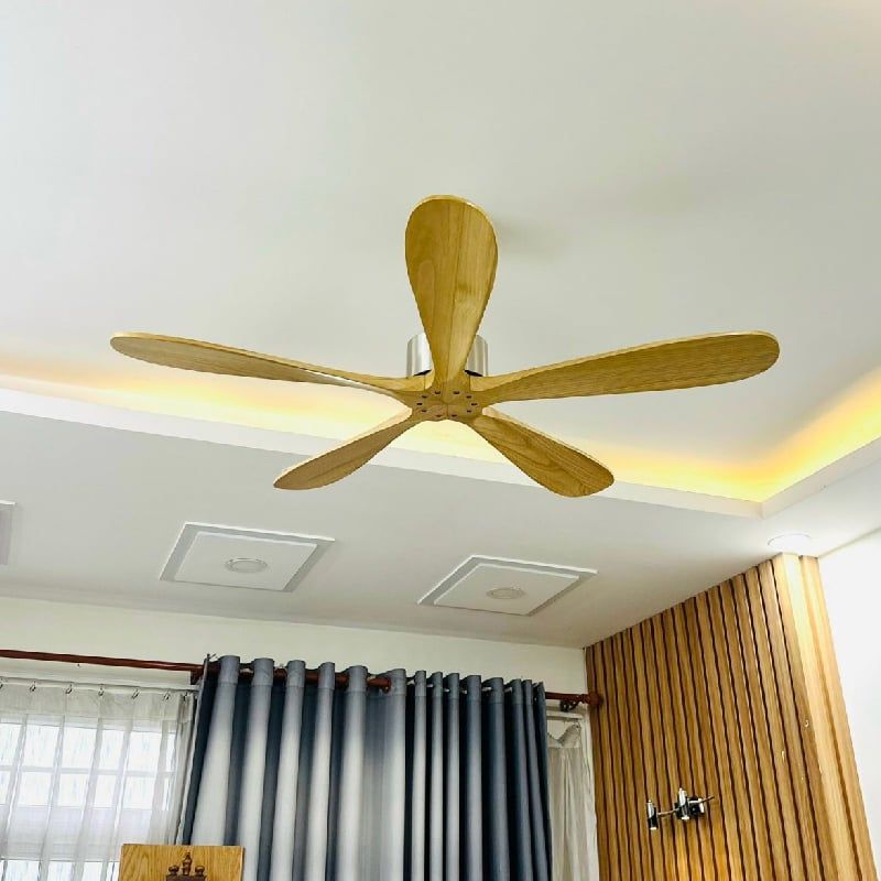 Quạt trần thiết kế 5 cánh gỗ tối giản, hiện đại QT-113