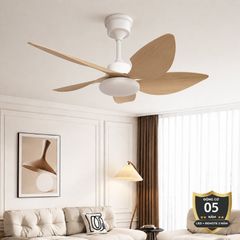 Quạt trần đèn thiết kế 5 cánh nhựa tối giản, hiện đại QT-211