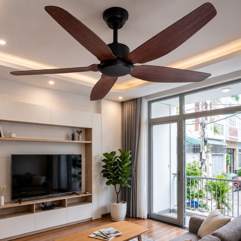 Quạt trần thiết kế 5 cánh nhựa tối giản, hiện đại QT-268