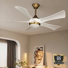 Quạt trần thiết kế 5 cánh trắng, phong cách hiện đại QT-75