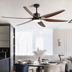 Quạt trần thiết kế 6 cánh lớn, tích hợp đèn Led cao cấp QT-47