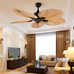 Quạt trần thiết kế 5 cánh lá cọ nghệ thuật  QT-110