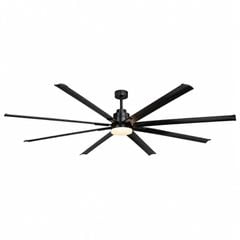 Quạt trần đèn thiết kế 8 cánh kim loại màu đen tối giản, hiện đại QT-243