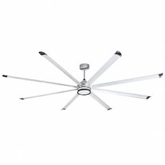 Quạt trần đèn thiết kế 8 cánh kim loại màu xám tối giản, hiện đại QT-242