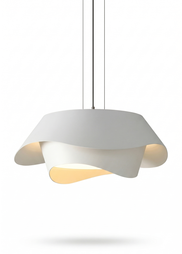 Đèn thả bàn ăn hiện đại dạng cánh hoa uốn lượn màu trắng TDC-2273