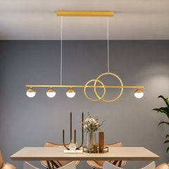Đèn thả hiện đại -  thiết kế thả ngang, vòng led hiện đại phối quả cầu DT-23