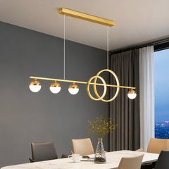 Đèn thả hiện đại -  thiết kế thả ngang, vòng led hiện đại phối quả cầu DT-23