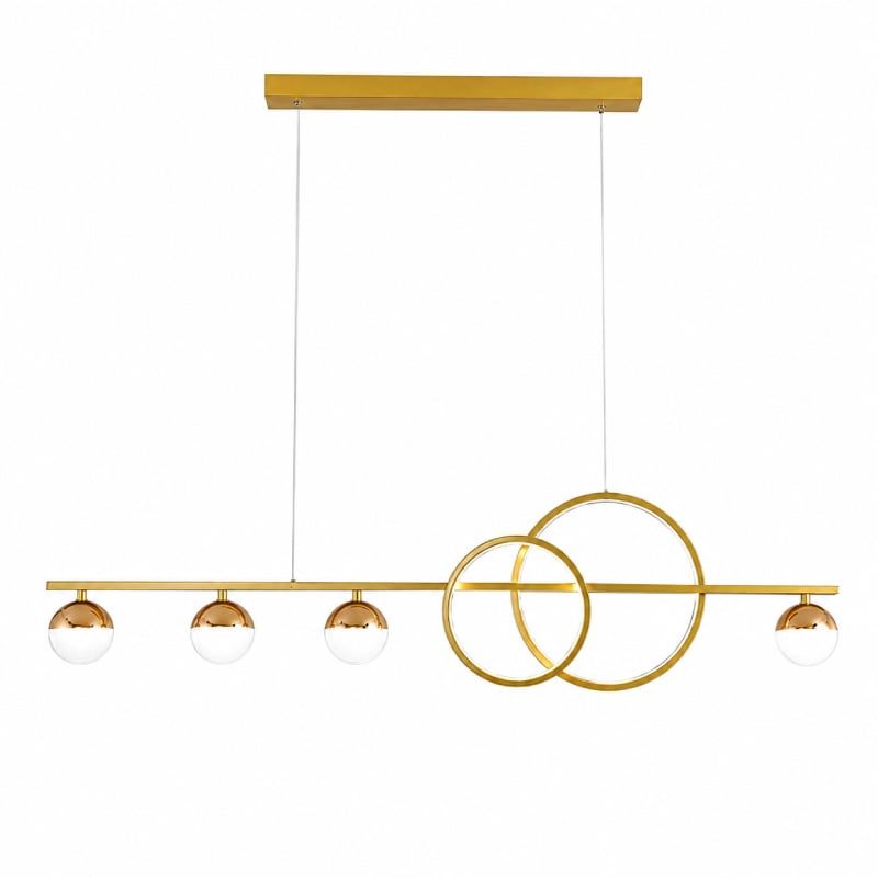 Đèn thả hiện đại -  thiết kế thả ngang, vòng led hiện đại phối quả cầu DT-23