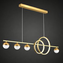 Đèn thả hiện đại -  thiết kế thả ngang, vòng led hiện đại phối quả cầu DT-23