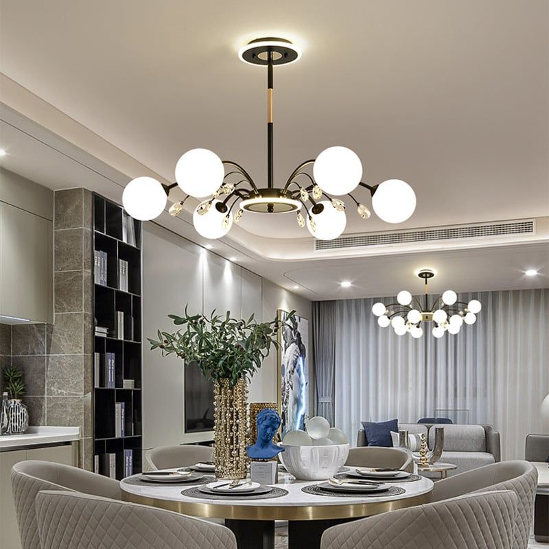 Đèn that hiện đại - thiết kế kiểu tròn, chao thủy tinh đục nghệ thuật DT-26